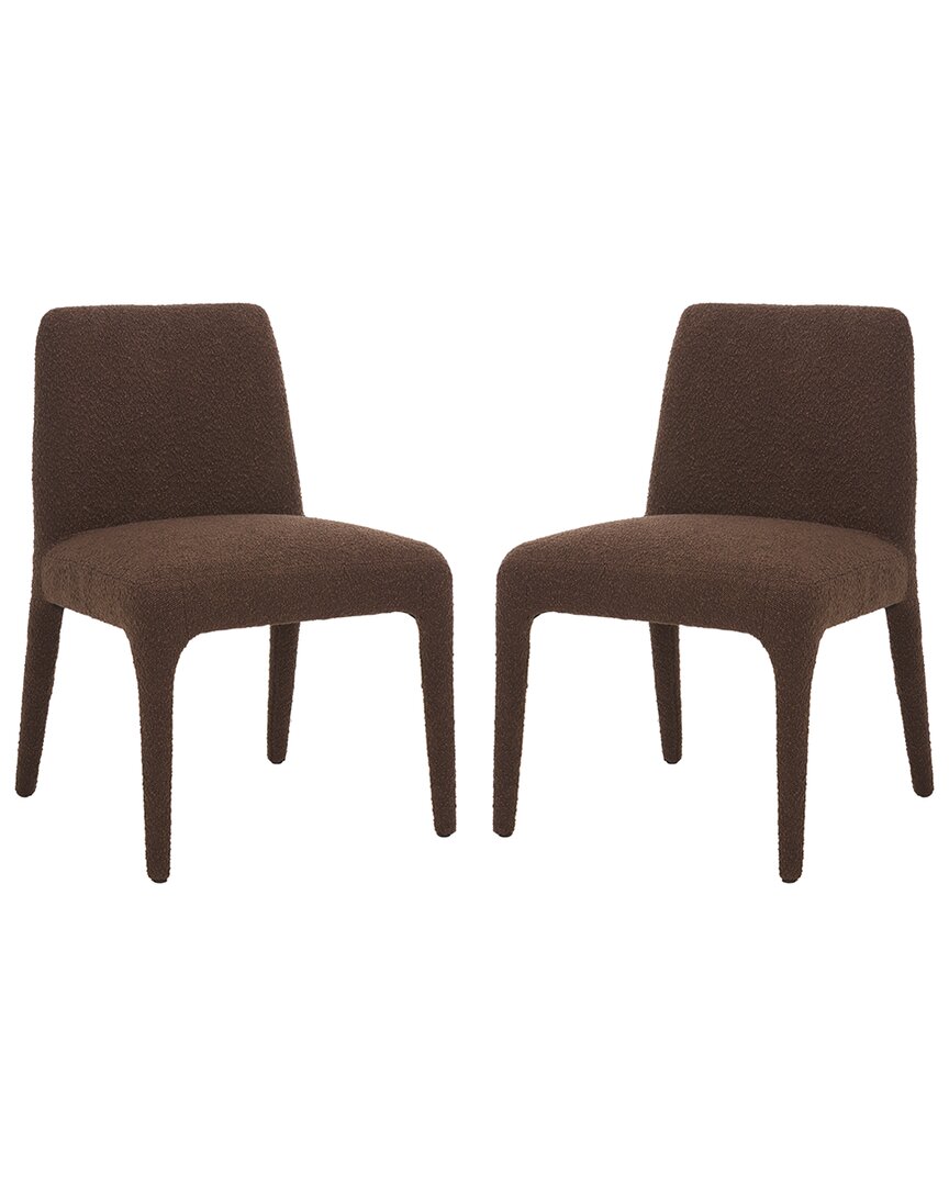 Safavieh Couture Derrick Boucle Dining Chair In Brown