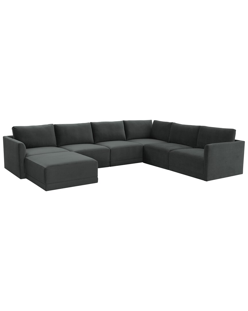 Tov Furniture Willow Large Modular Chaise Sectional In Charcoal
