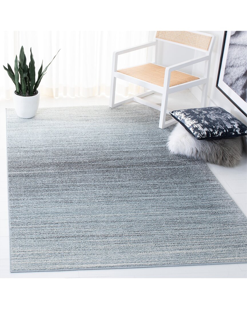 Safavieh Adirondack Machine Made Area Rug, Grey / Light Grey Contemporary Style Easy Care In Blue