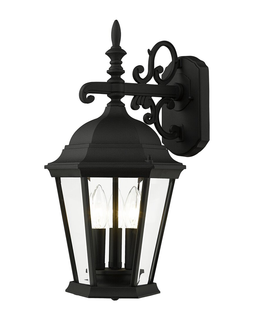 Livex Lighting 3-light Textured Black Outdoor Wall Lantern