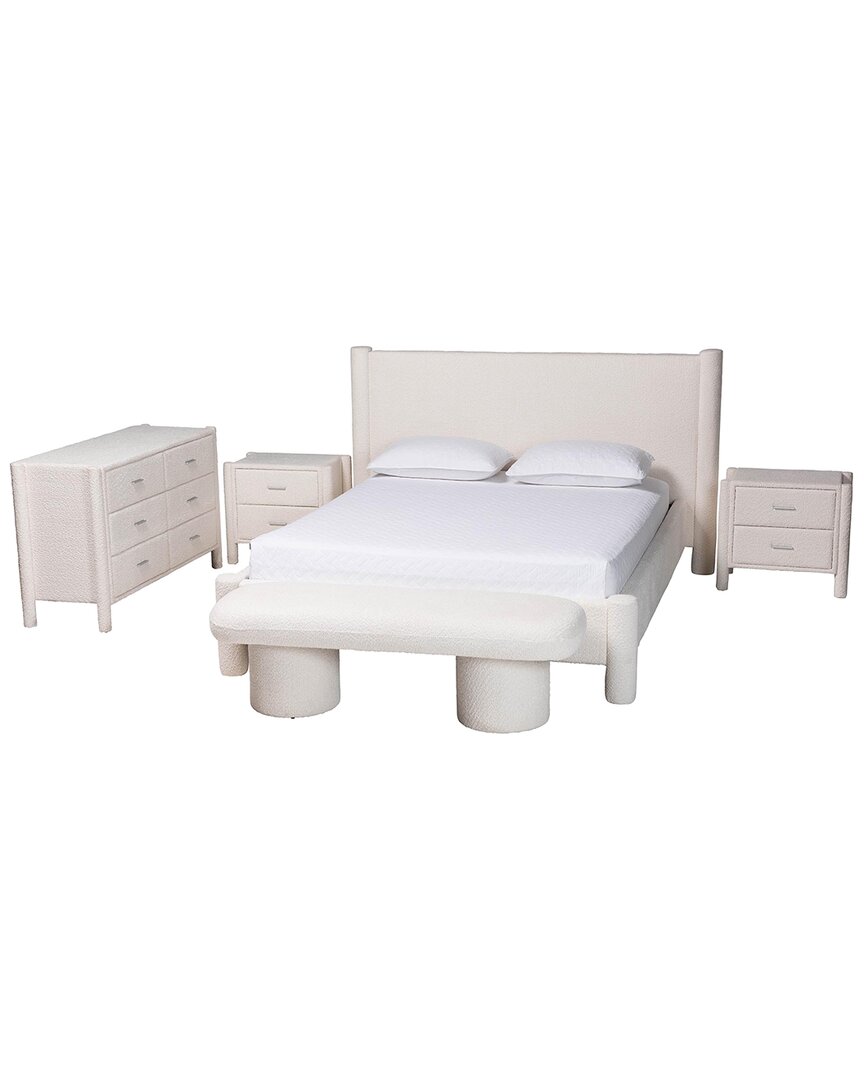 Baxton Studio Laria Modern Teddy-bear Queen Size 5pc Bedroom Set