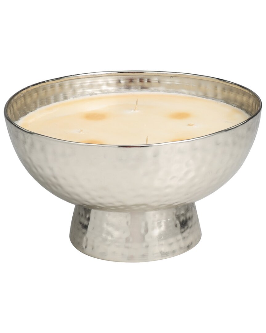 Peyton Lane White Wax Jasmine Scented Wide Hammered 70Oz 4-Wick Candle
