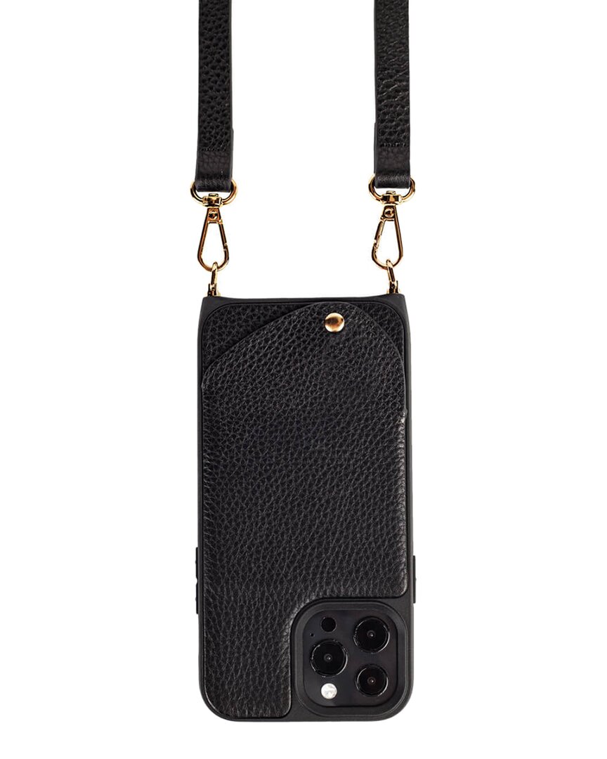 Noemie Napa Crossbody Holder For Iphone 13 Pro Max / 12 Pro Max In Black