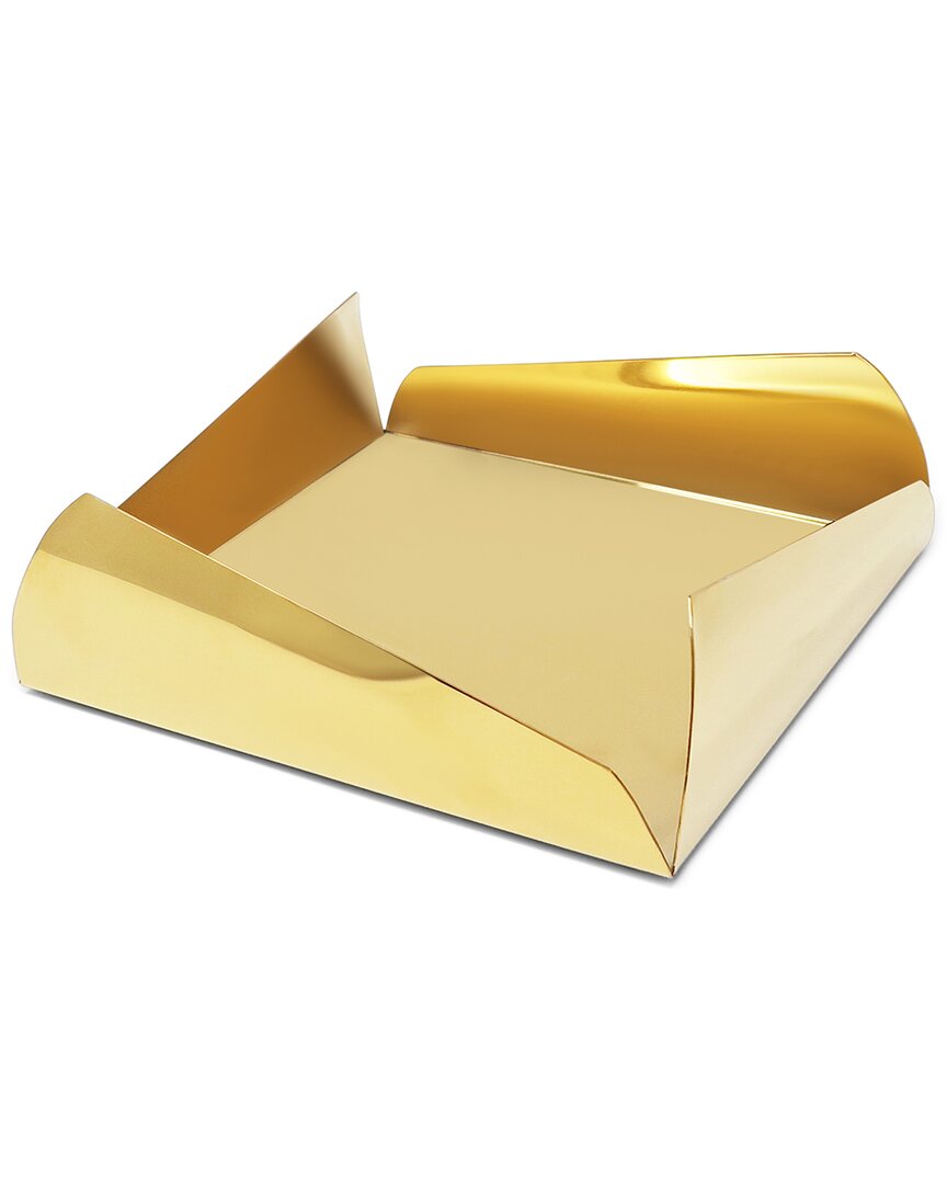 Vivience Square Tray In Gold