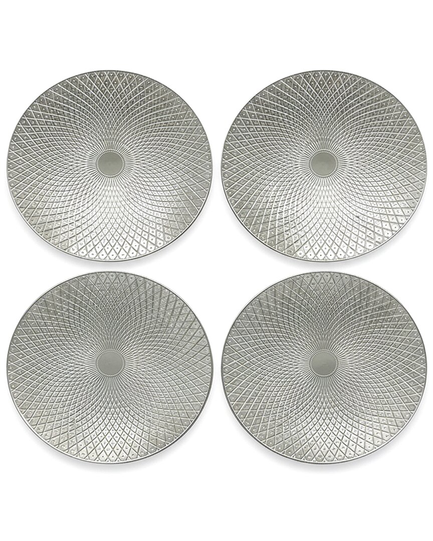 American Atelier Artemis Plated Set Of 4 Charger Plates In Gray