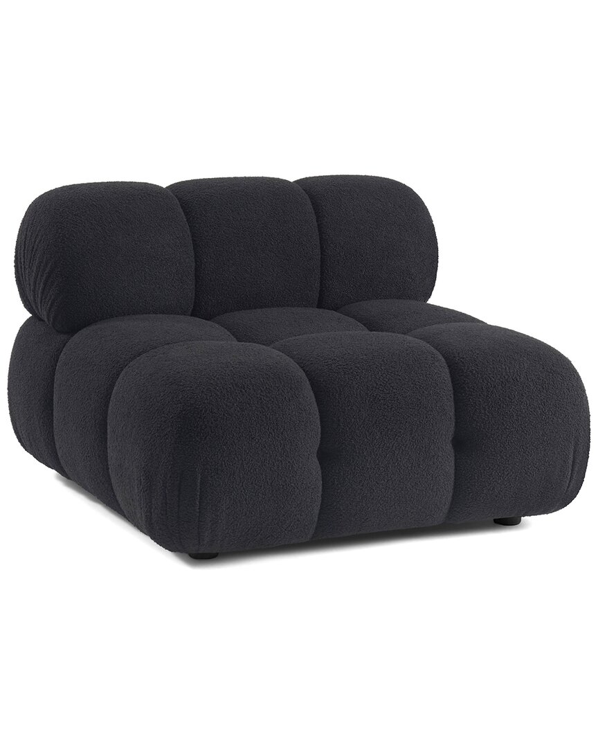 Tov Furniture Calliope Vegan Shearling Modular Armless Chair In Black