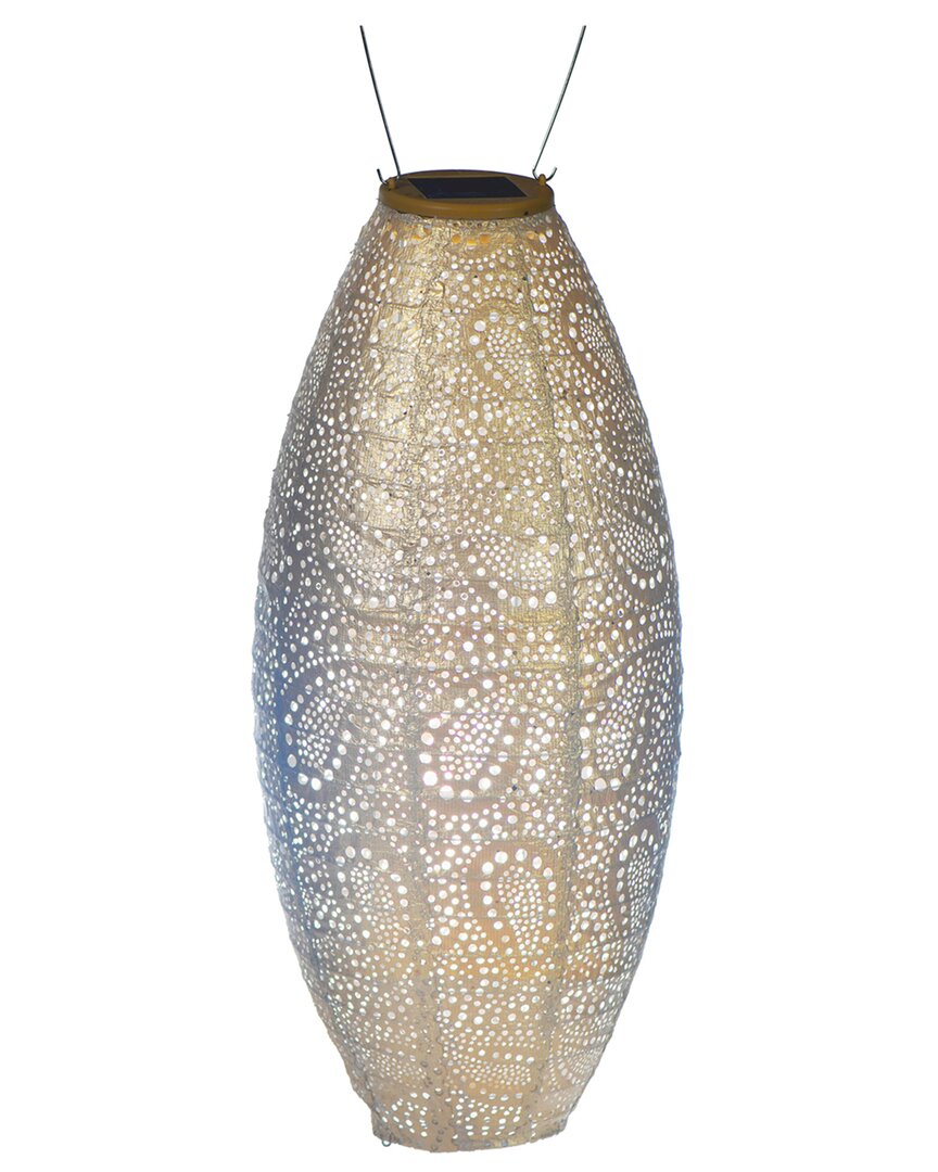 Esschert Design Usa Long Oval Paisley Lantern In Gold