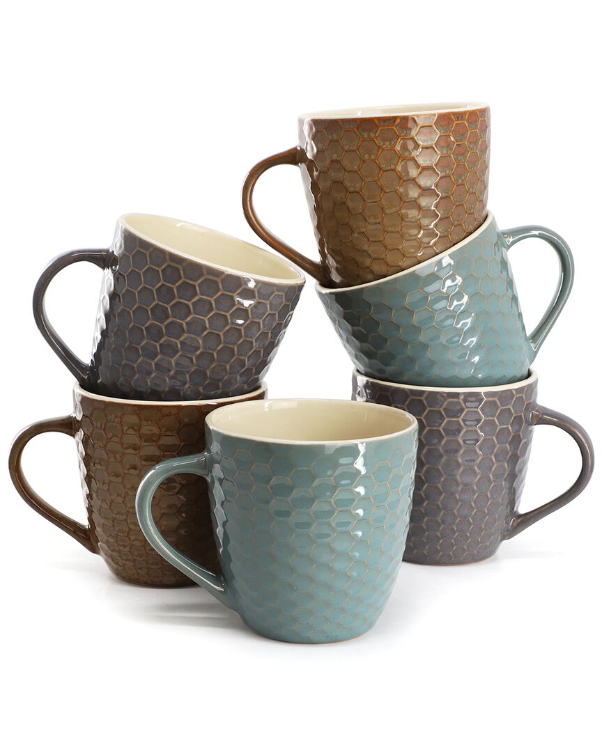 Elama Honeycomb 6pc Assorted Mug Set