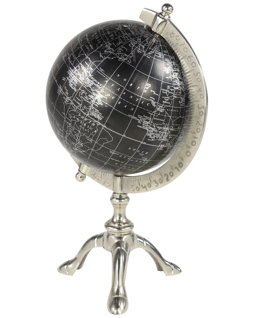 Peyton Lane Rustic Globe Black Aluminum Globe