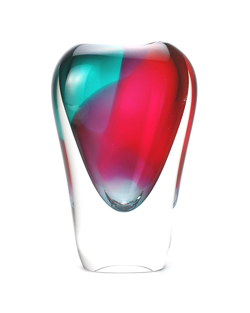 Murano Art Collection Glass Veneto Vase In Multi
