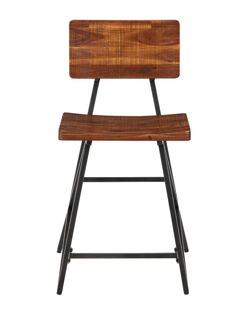 Shop Ink+ivy Trestle Counter Stool In Brown