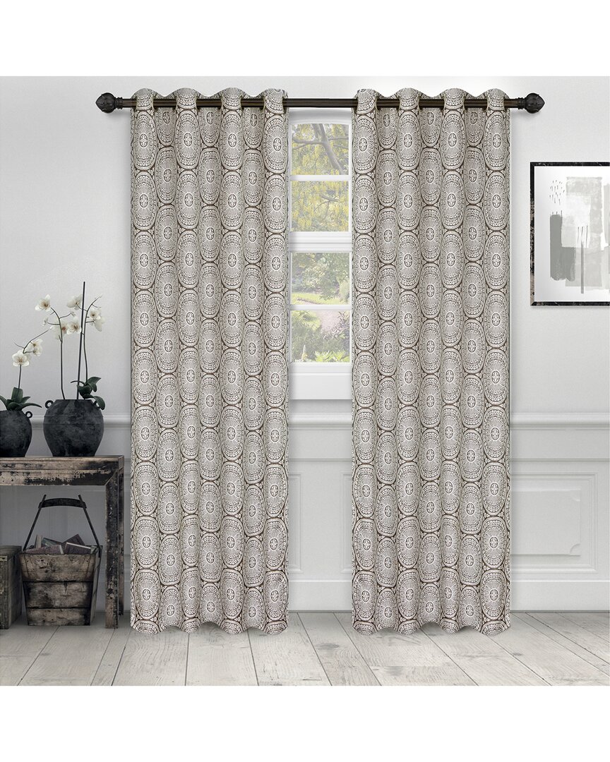 Superior Set Of 2 Eminence Jacquard Curtains In Bronze