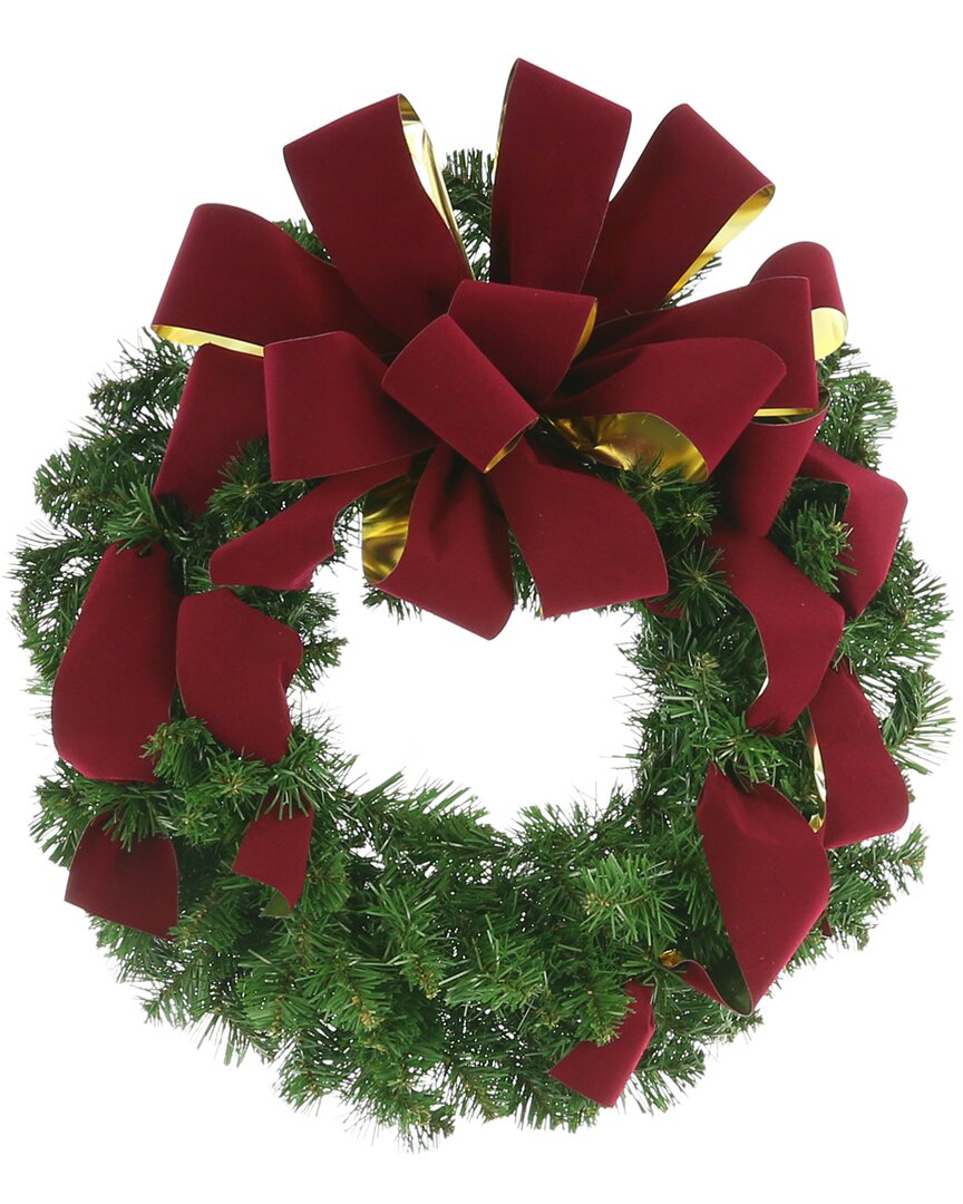 Creative Displays 26in Holiday Wreath With Burgundy Bow