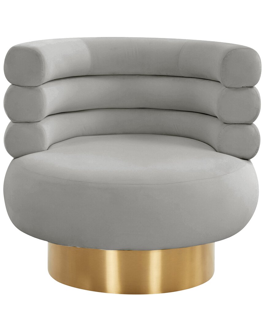Tov Furniture Naomi Grey Velvet Swivel Chair
