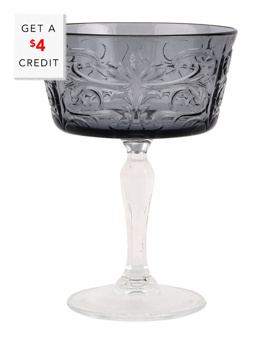 Vietri Barocco Tortoise Coup Champagne Glass In Grey