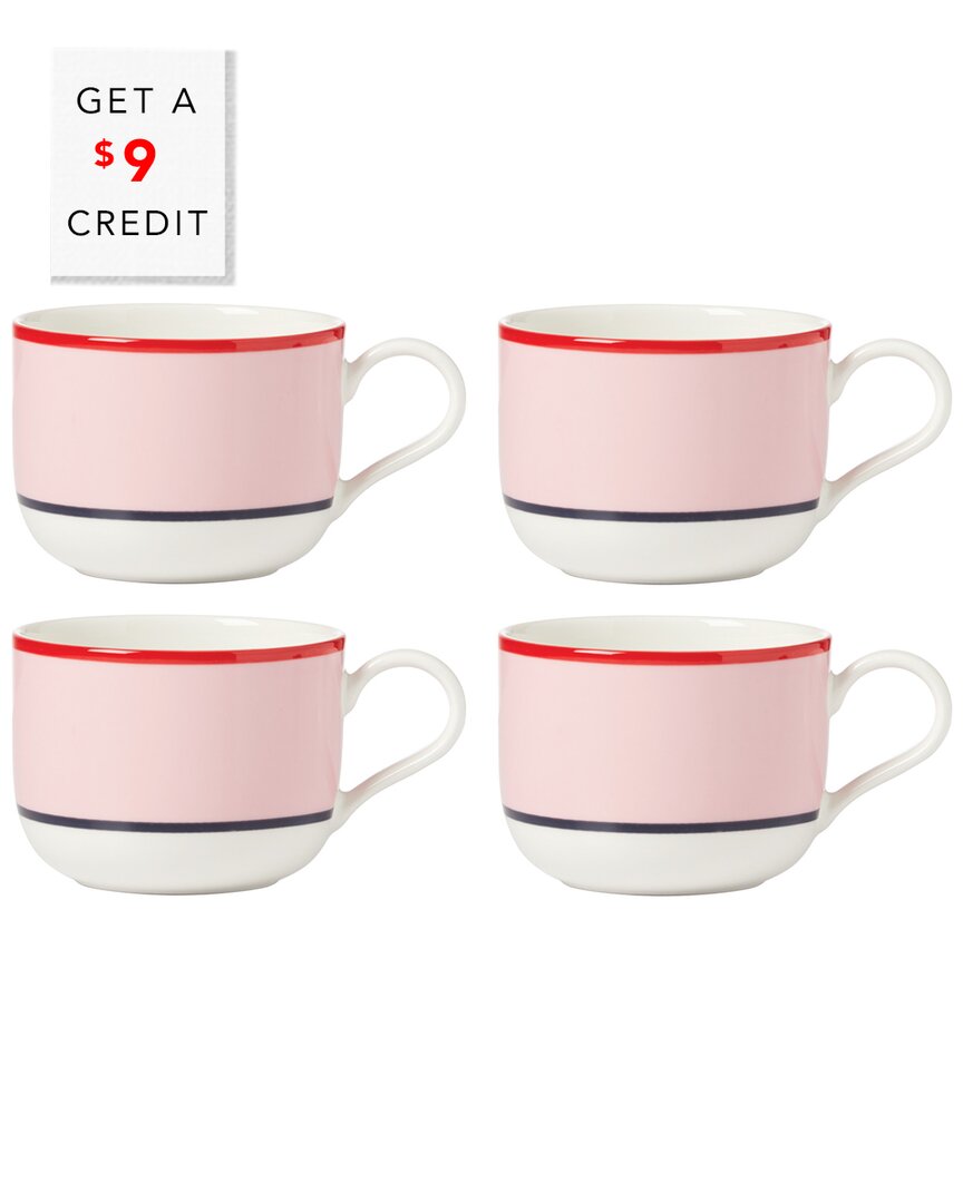 Shop Kate Spade New York Set Of 4 Make It Pop Pink Mugs