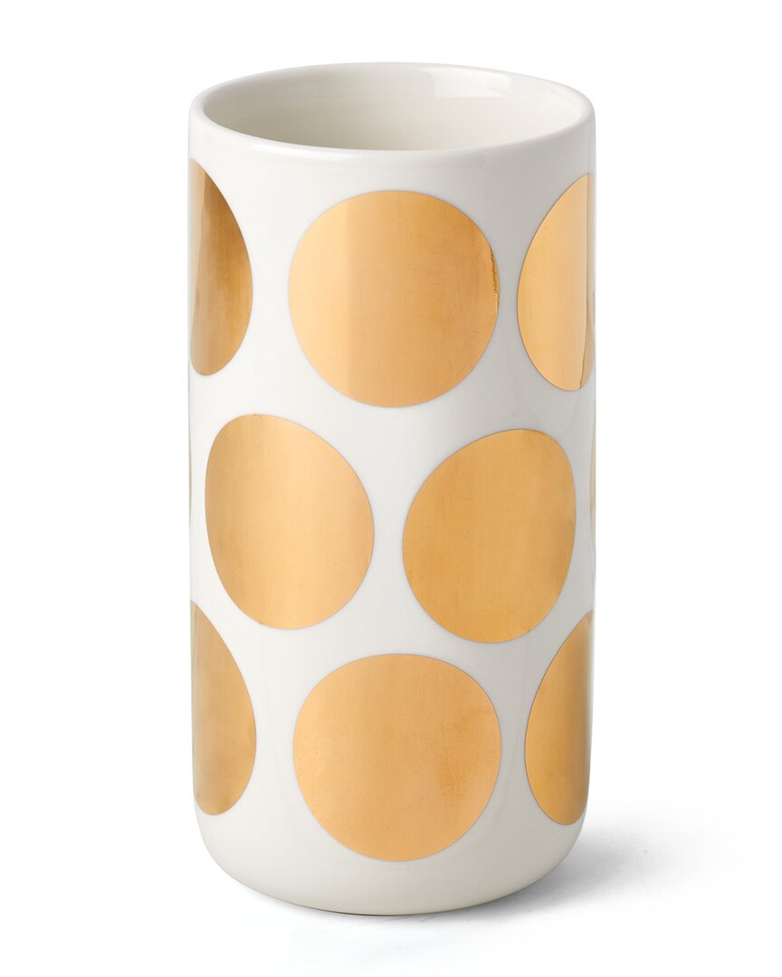 Shop Kate Spade New York On The Dot Tall Gold Dot Vase In White
