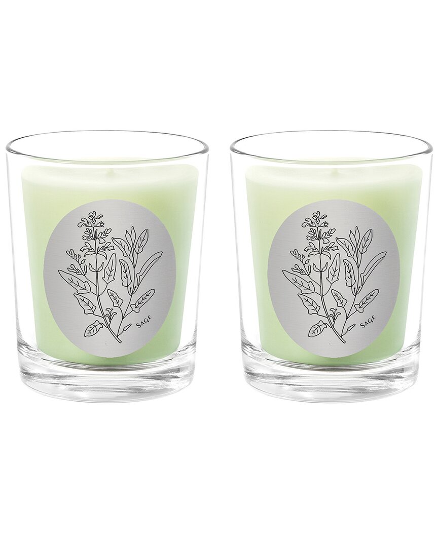 Qualitas Sage Two Scented Beeswax Candle Set In White