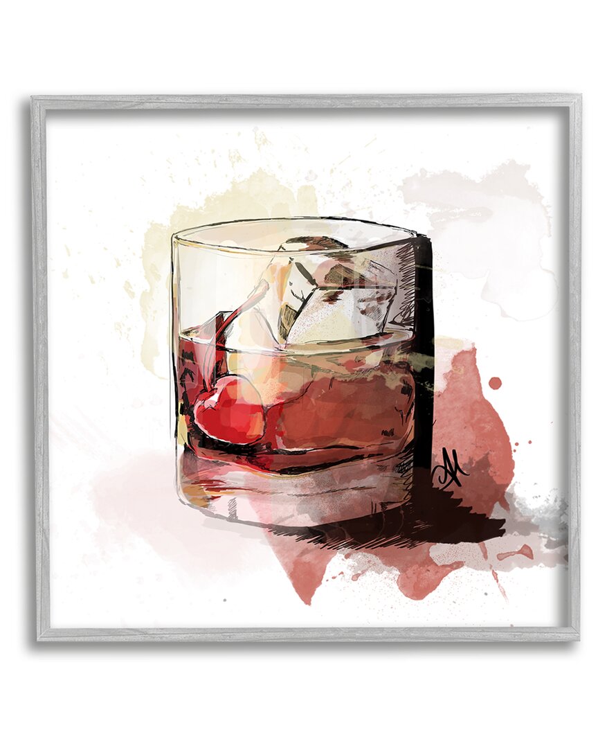 Shop Stupell Cherry Liquor Cocktail Glass Framed Giclee Wall Art By Alison Petrie