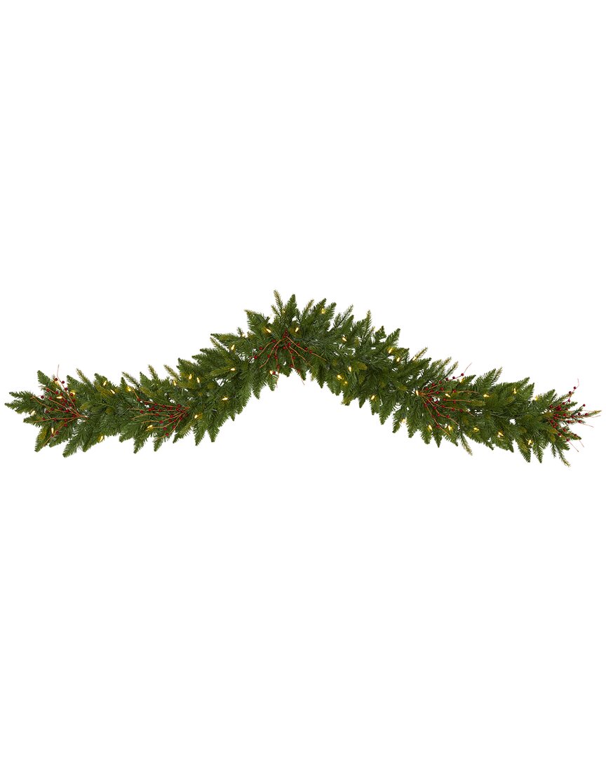 Nearly Natural 6ft Christmas Pine Artificial Garland In Green