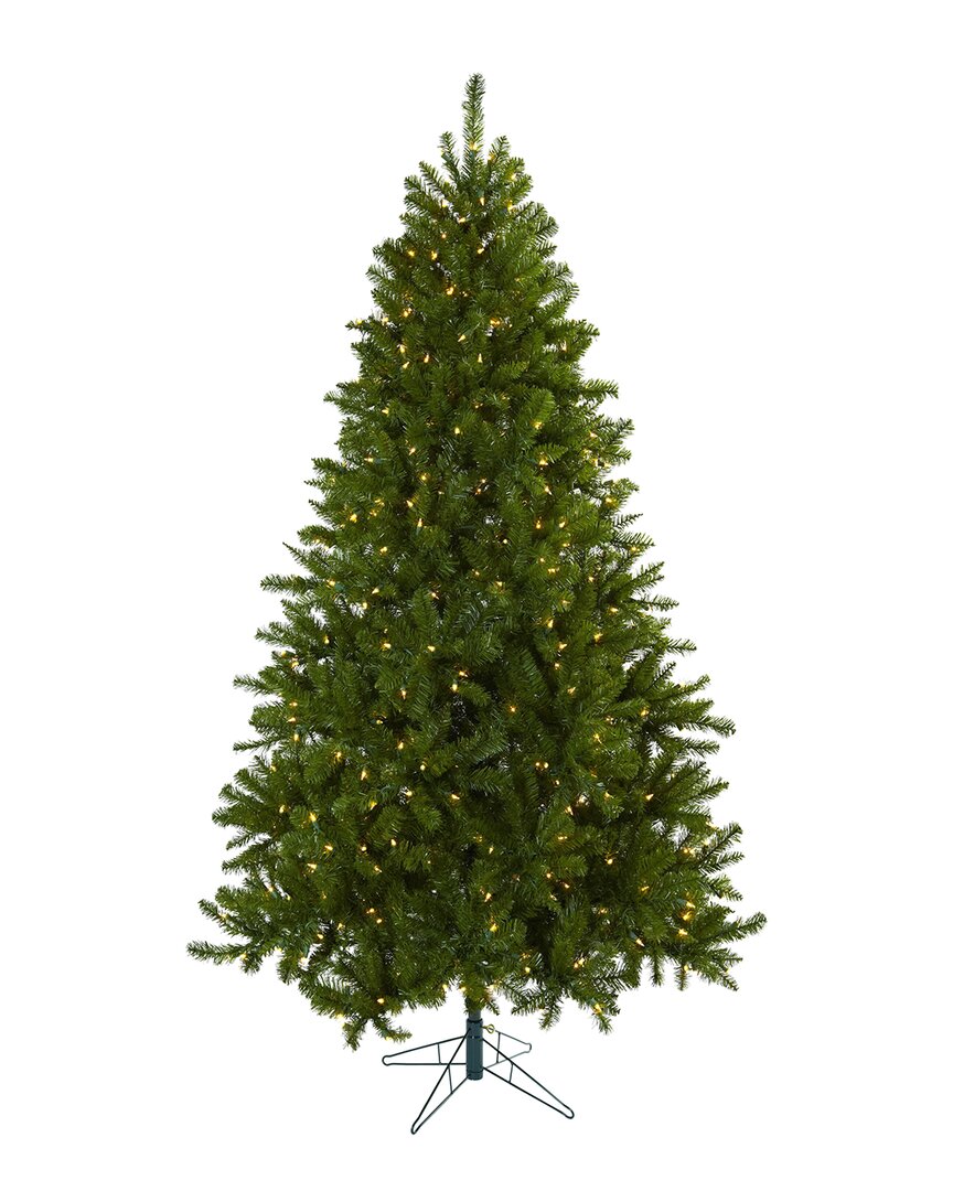 Shop Nearly Natural 7.5ft Windermere Christmas Tree With Clear Lights In Green