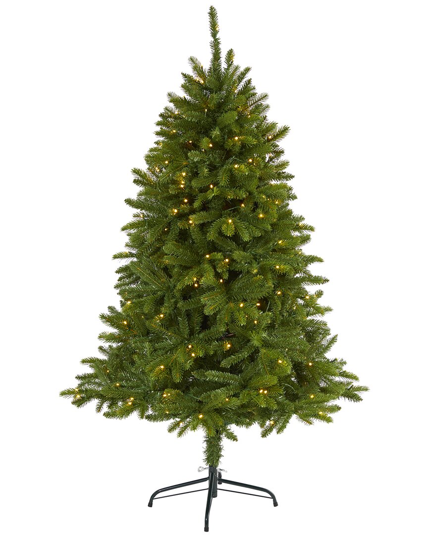 Shop Nearly Natural 5ft Sierra Spruce Natural Look Artificial Christmas Tree In Green