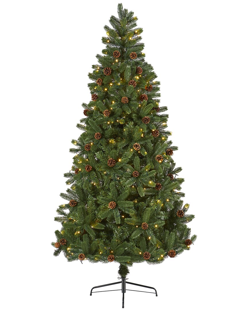 Shop Nearly Natural 7.5ft Rocky Mountain Spruce Artificial Christmas Tree In Green
