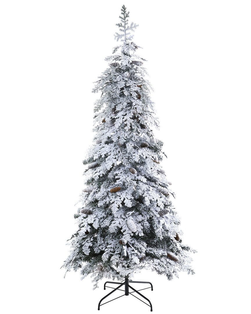 Nearly Natural 7ft Flocked Montana Down Swept Spruce Artificial Christmas Tree In Green