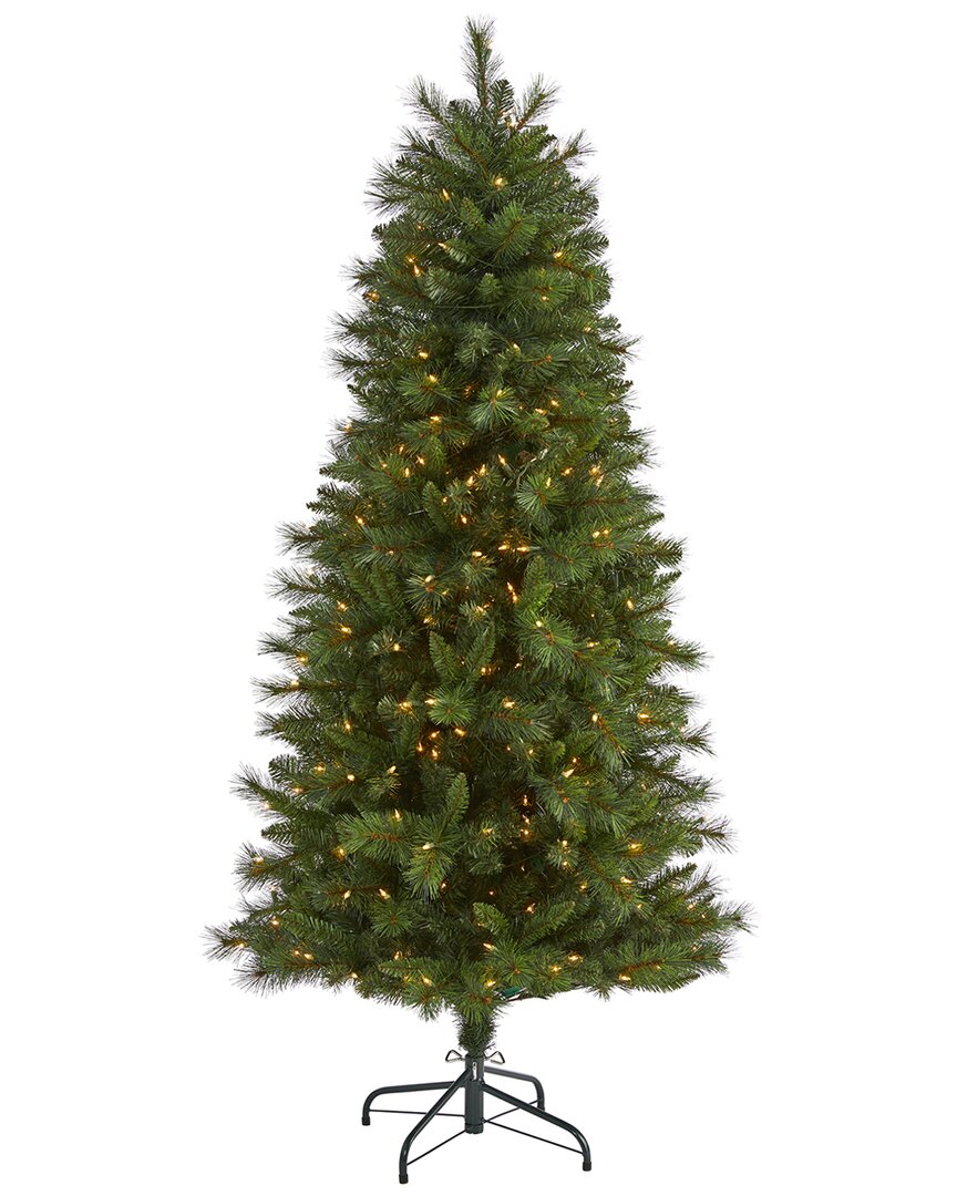 Nearly Natural 6ft Slim West Virginia Mountain Pine Artificial Christmas Tree In Green