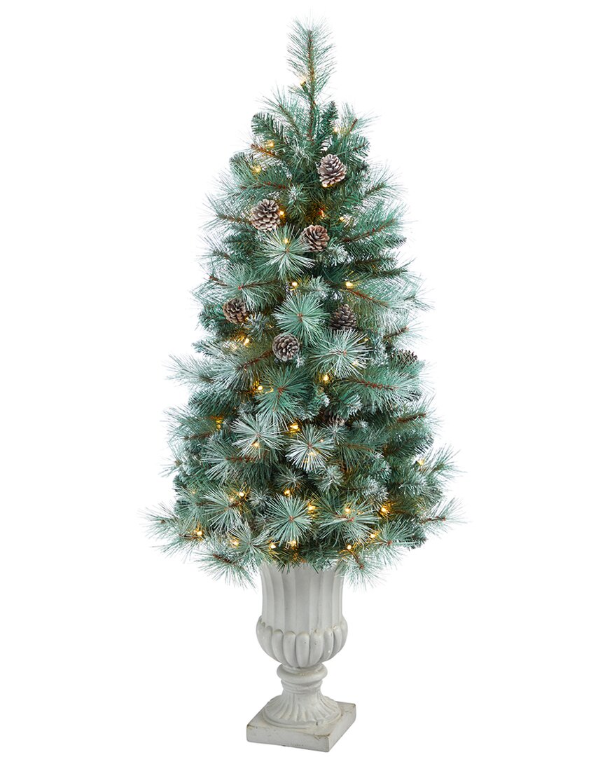 Nearly Natural 4.5ft Frosted Tip British Columbia Mountain Pine Artificial  Tree In Green