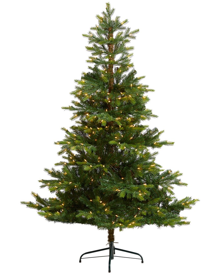 Shop Nearly Natural 6ft North Carolina Spruce Artificial Christmas Tree In Green