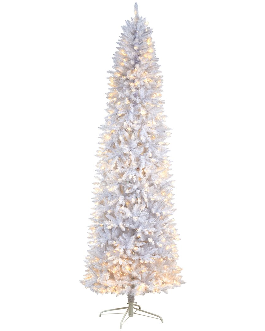 Shop Nearly Natural 9ft Slim White Artificial Christmas Tree