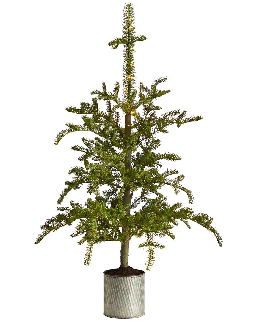 Nearly Natural 4.5ft Pre-lit Christmas Pine Artificial Tree In Green