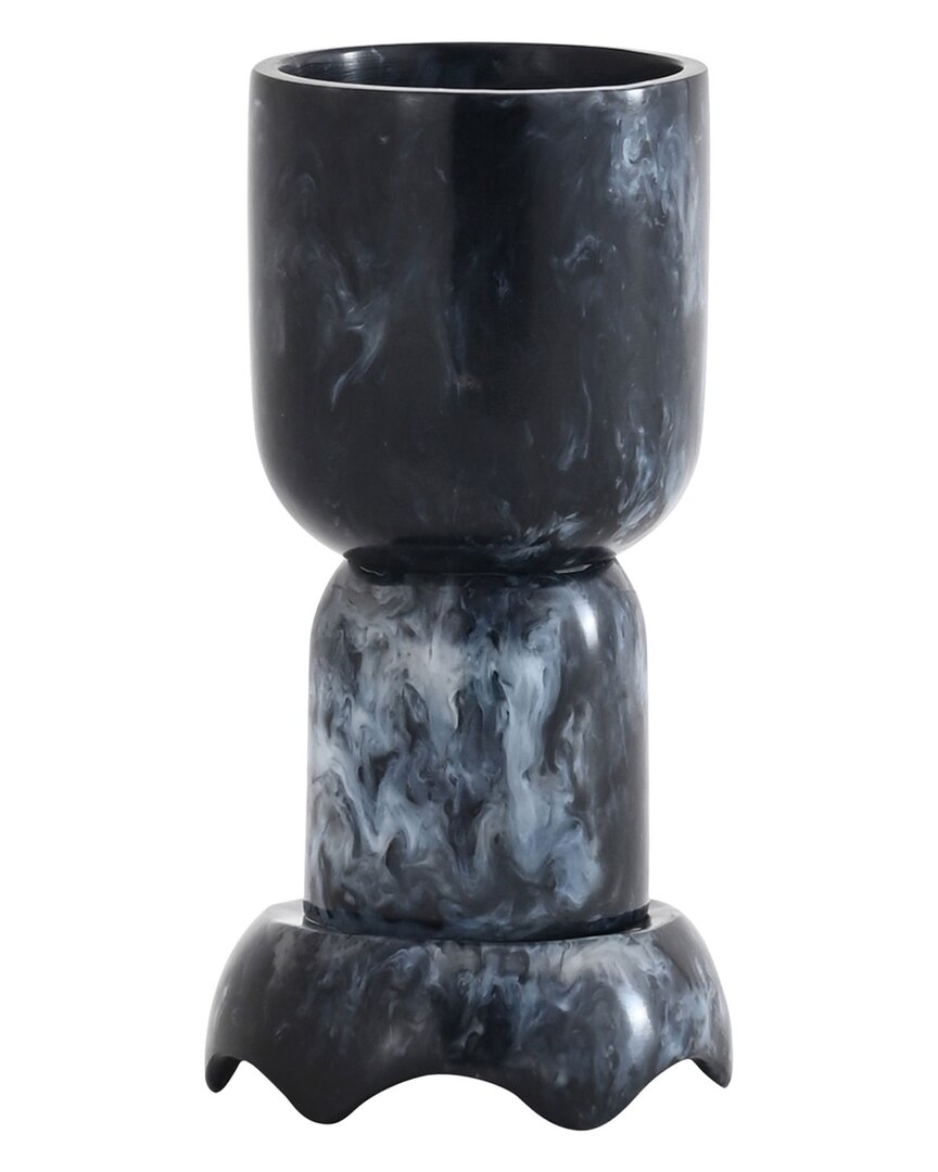 Tov Furniture Platform Swirl Resin Kiddush Cup In Black