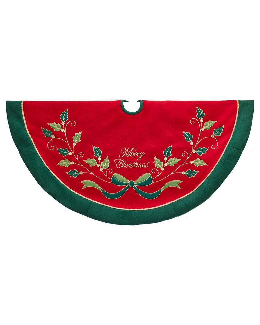 Kurt Adler Tree Skirt In Red