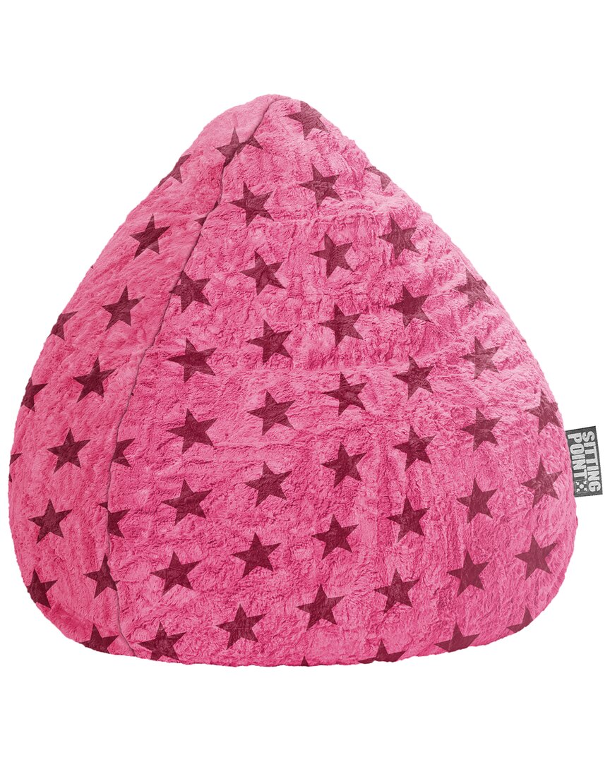 Gouchee Home Fluffy Stars Soft Faux-fur Bean Bag Chair In Pink