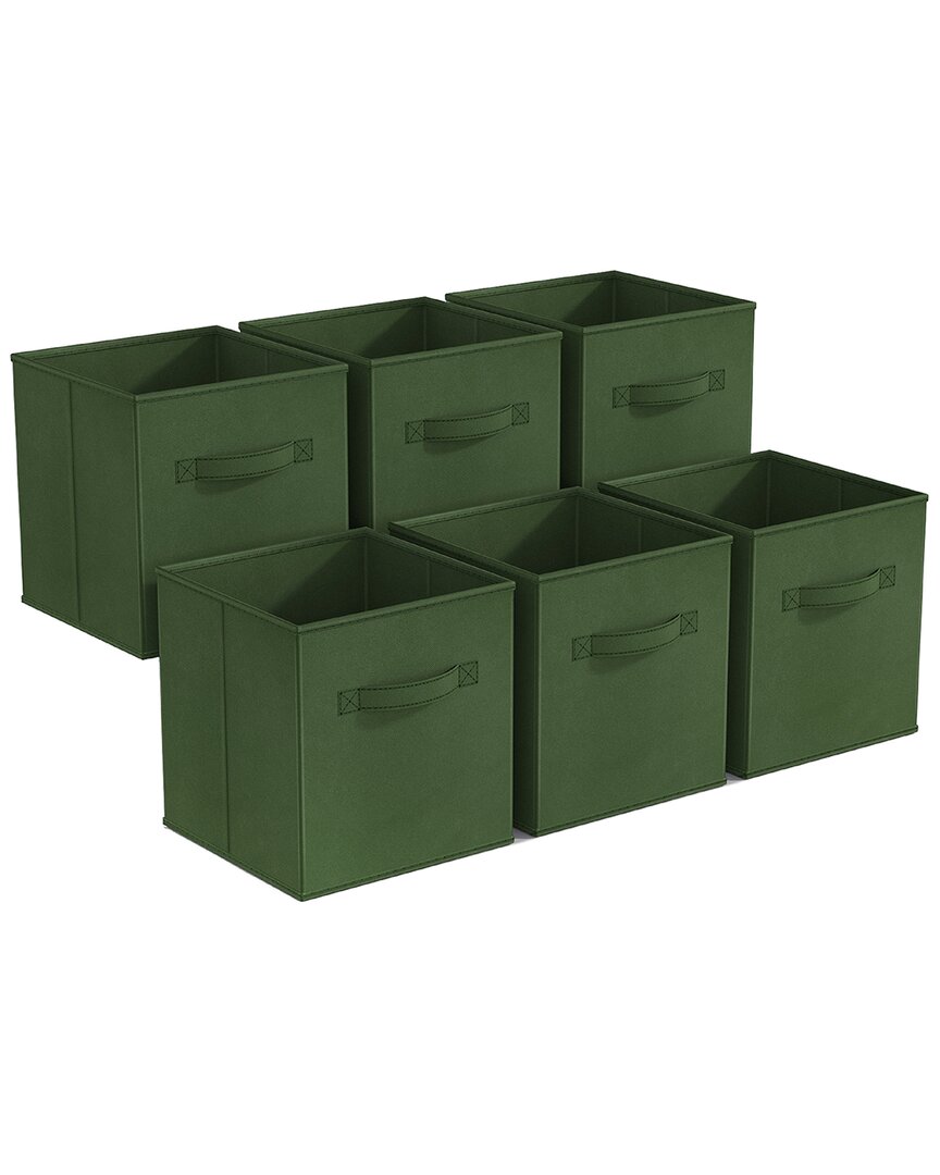 Sorbus 6 Pack 11in Foldable Storage Cubes In Green