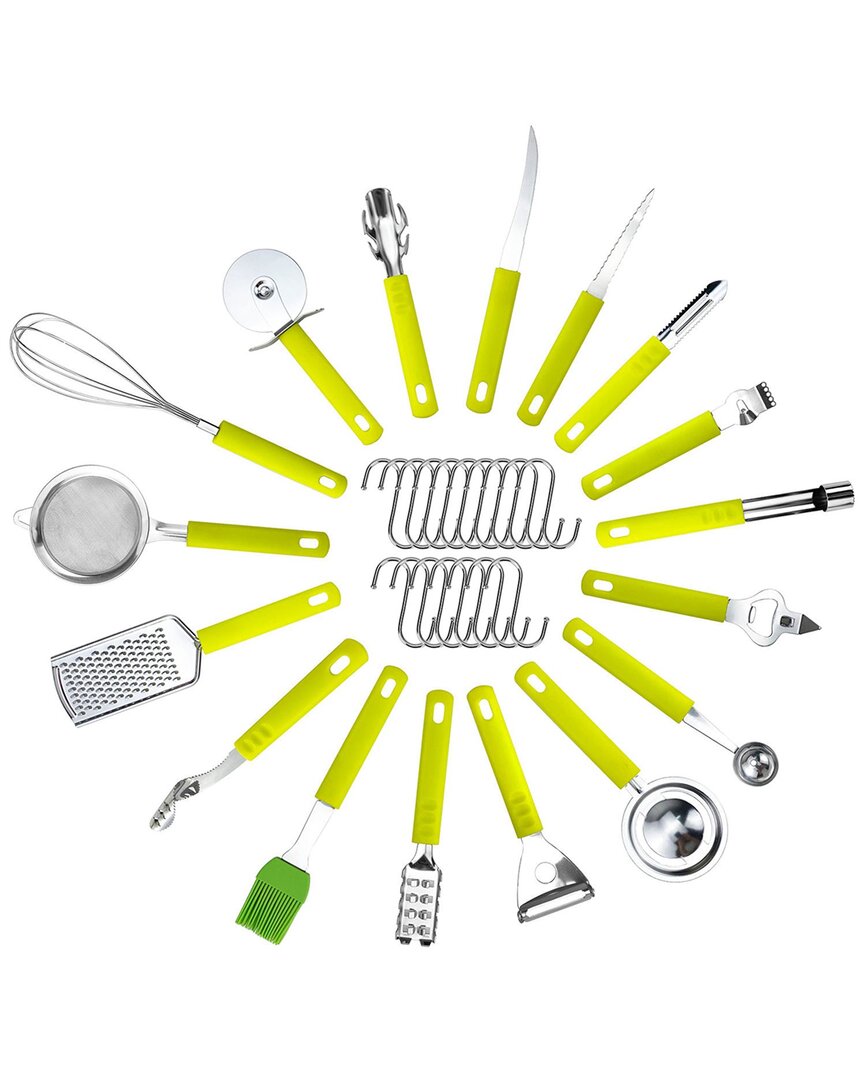 Fresh Fab Finds 34 Pcs Stainless Steel Kitchen Utensils Set In Yellow