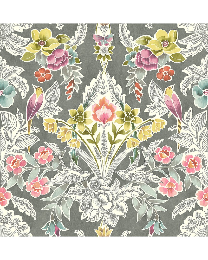 NUWALLPAPER NUWALLPAPER GREY SUMMER LOVE PEEL & STICK WALLPAPER