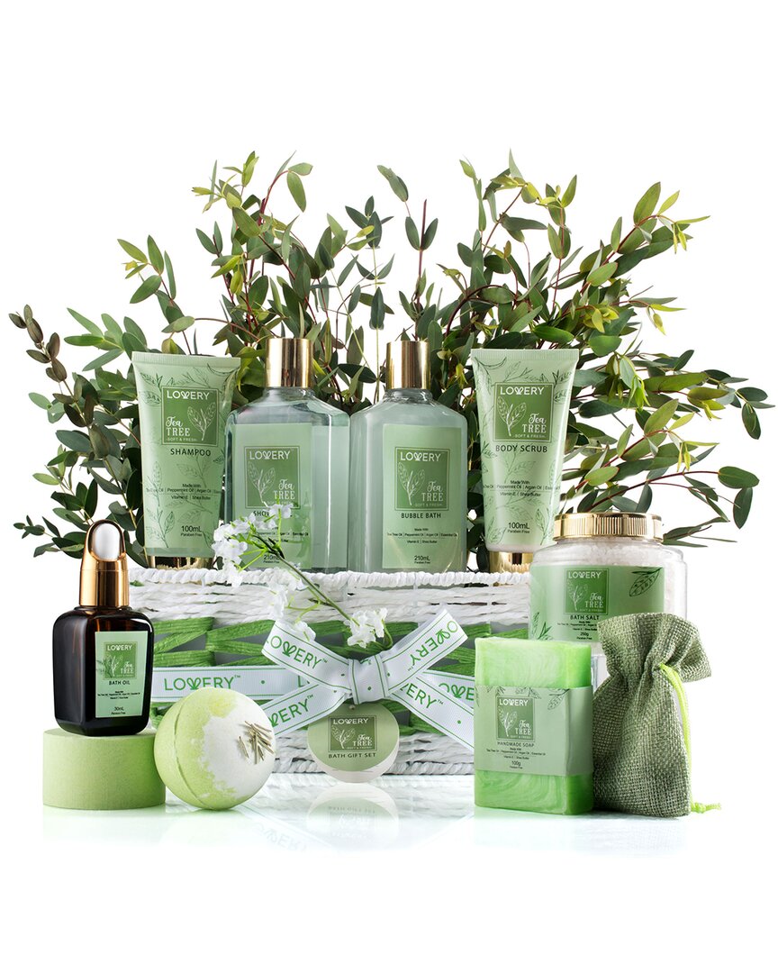 Lovery Teatree Bath Set Luxury Aromatherapy Home Spa, 15pc With Calming Mint In Green