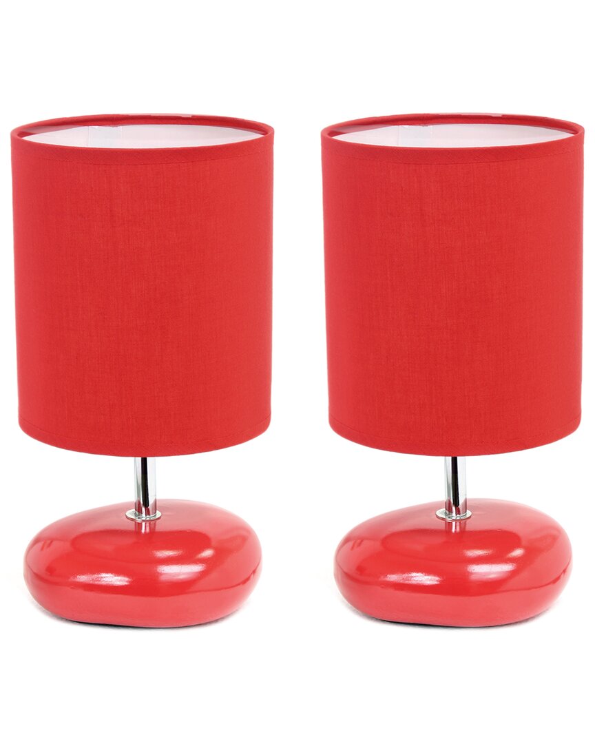 Lalia Home 10.24in Traditional Mini Round Rock Table Lamp