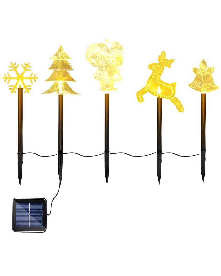 Shop Fresh Fab Finds 5pc Solar Stake Christmas Lights In Black