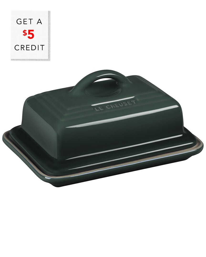 Le Creuset Heritage Butter Dish With $5 Credit In Green