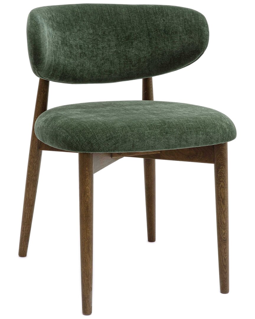 Tov Furniture Zinea Performance Textured Velvet Dining Chair In Green
