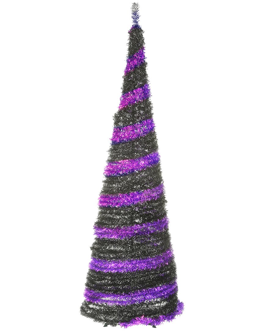 National Tree Company 7.5 Ft. Halloween Purple And Black Pop-up Tree