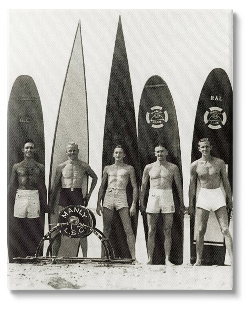 Stupell Vintage Photography Male Surfers Canvas Wall Art By Graffitee Studios