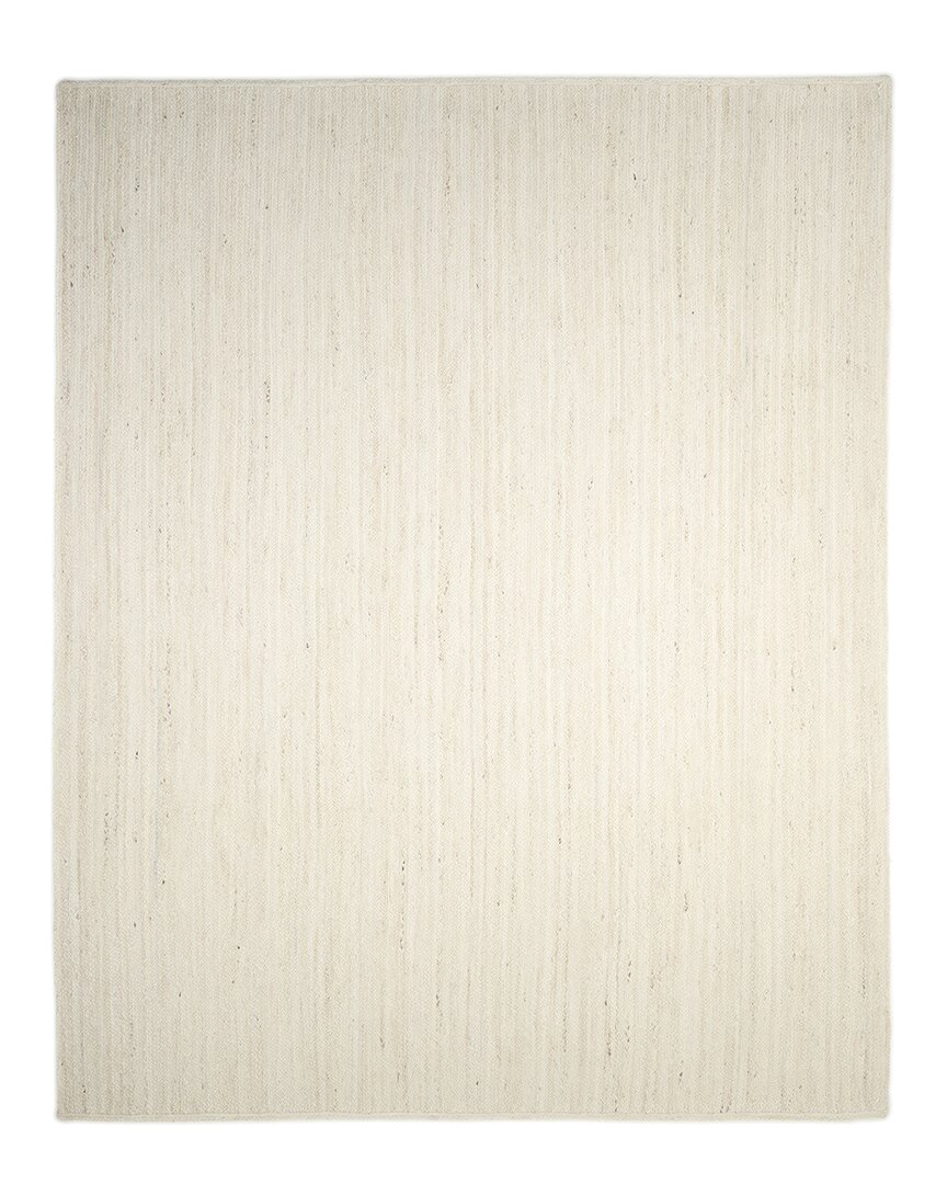 Solo Rugs Avi Contemporary Solid Hand-woven Jute Area Rug In Beige