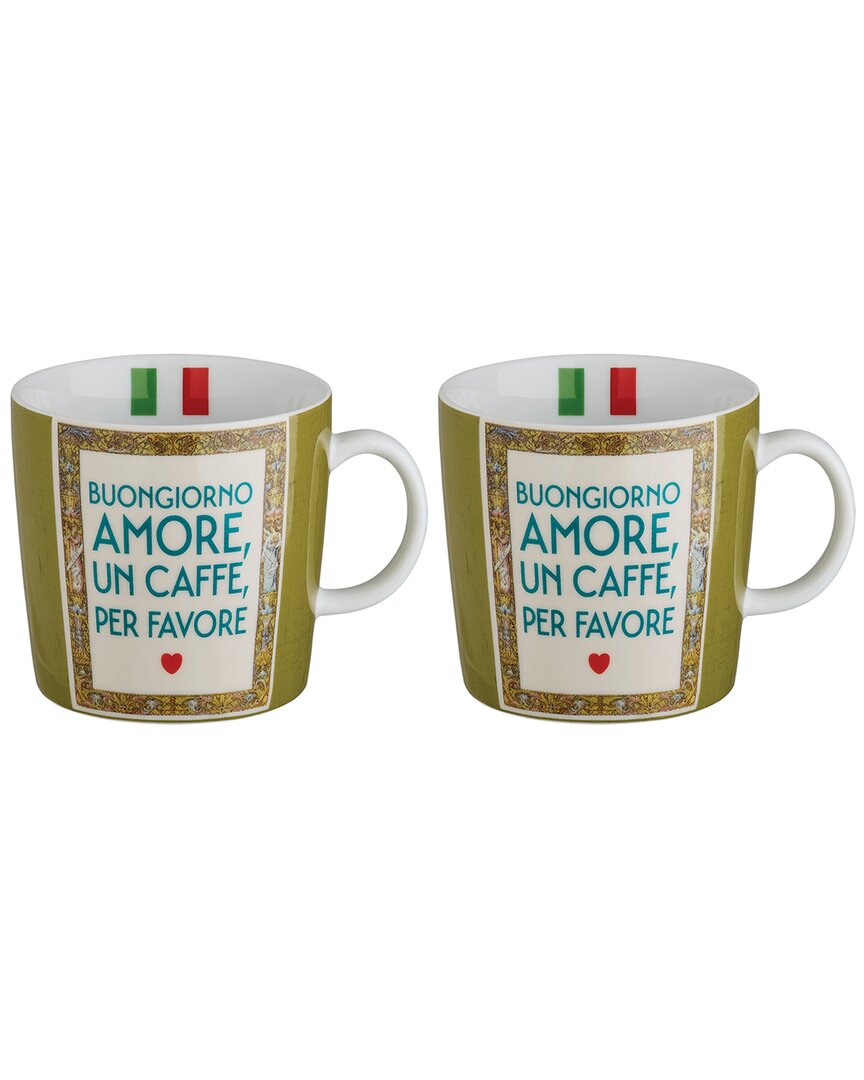 Rosanna Set Of 2 The Grand Tour Italy Mugs In Multi