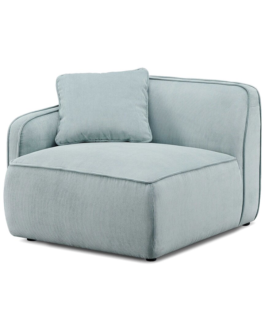 Tov Furniture Travie Performance Corduroy Velvet Laf Corner Chair In Blue
