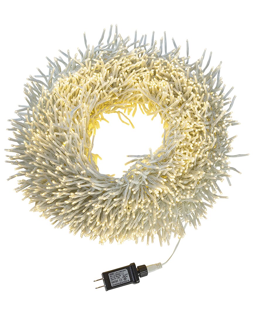 Kurt Adler 98ft 3000-light Cluster Garland With Warm White Led Lights In White